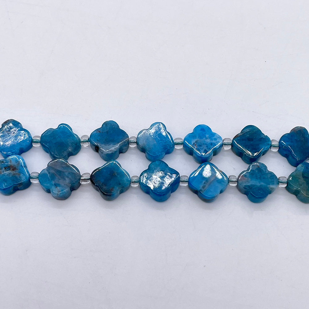 11mm Four Leaf Clover Natural Stone beads