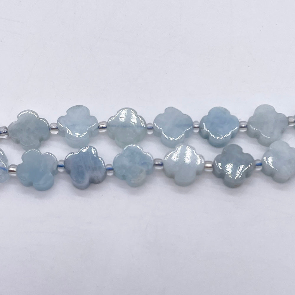 11mm Four Leaf Clover Natural Stone beads