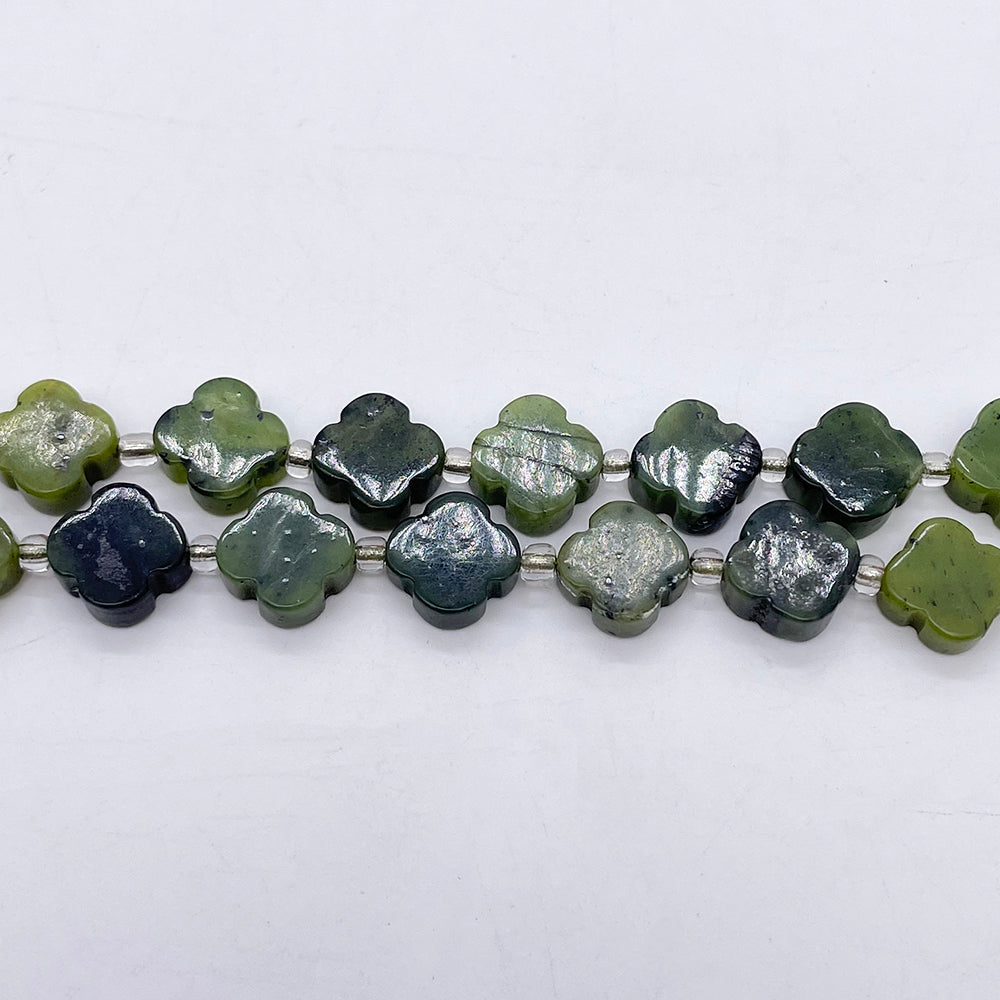 11mm Four Leaf Clover Natural Stone beads