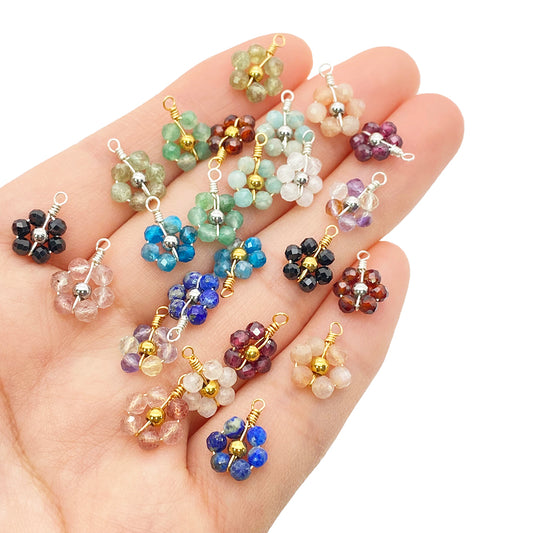 5 pcs/pack Natural crystal daisy flower charm