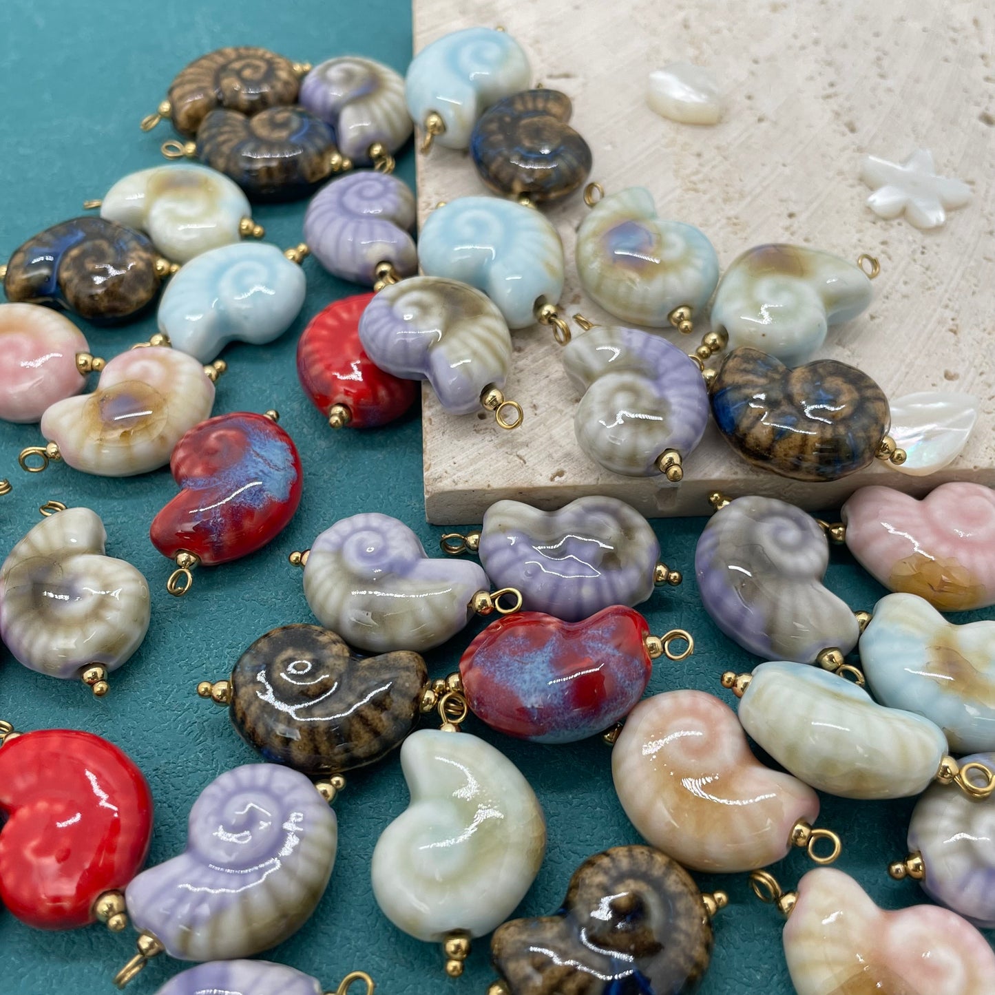 Shell ceramic charm