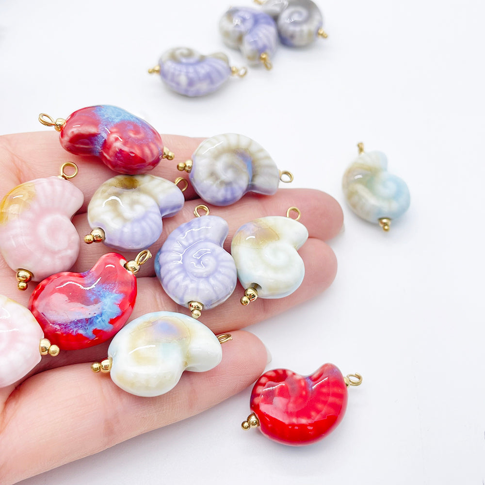 Shell ceramic charm