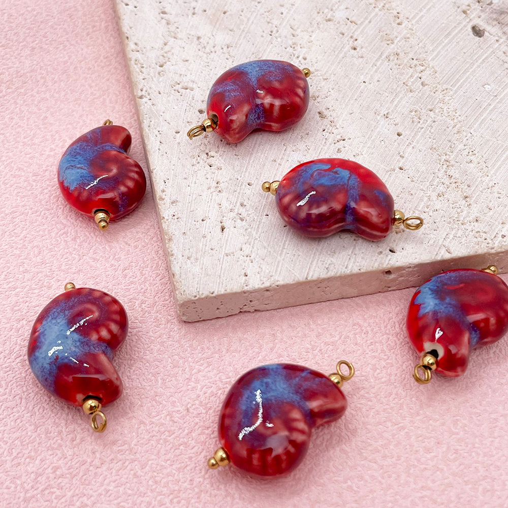 Shell ceramic charm