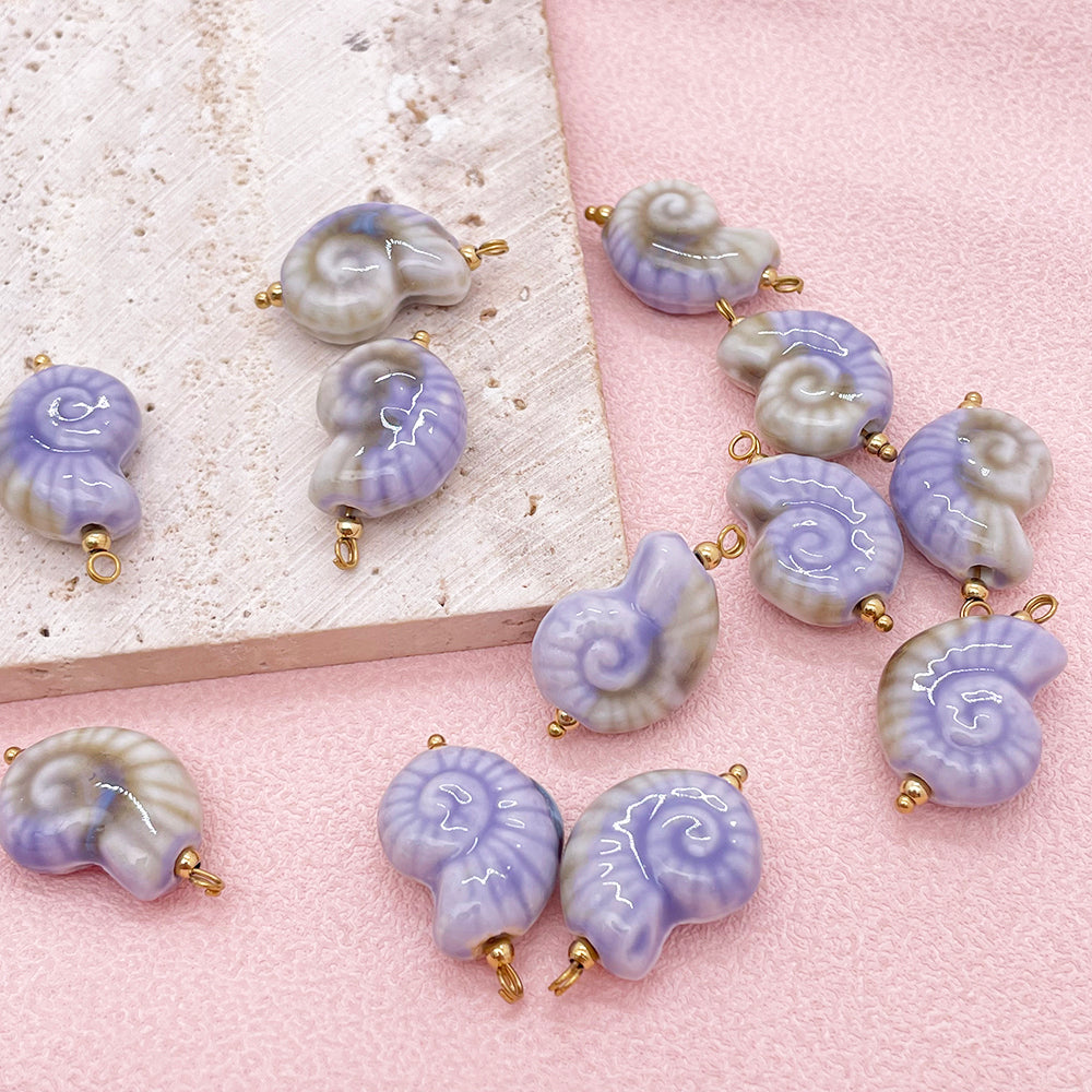 Shell ceramic charm