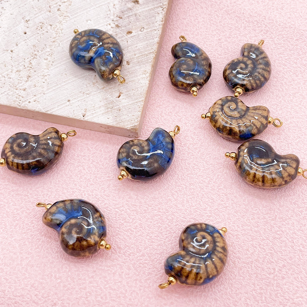 Shell ceramic charm