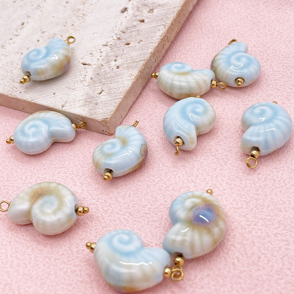 Shell ceramic charm