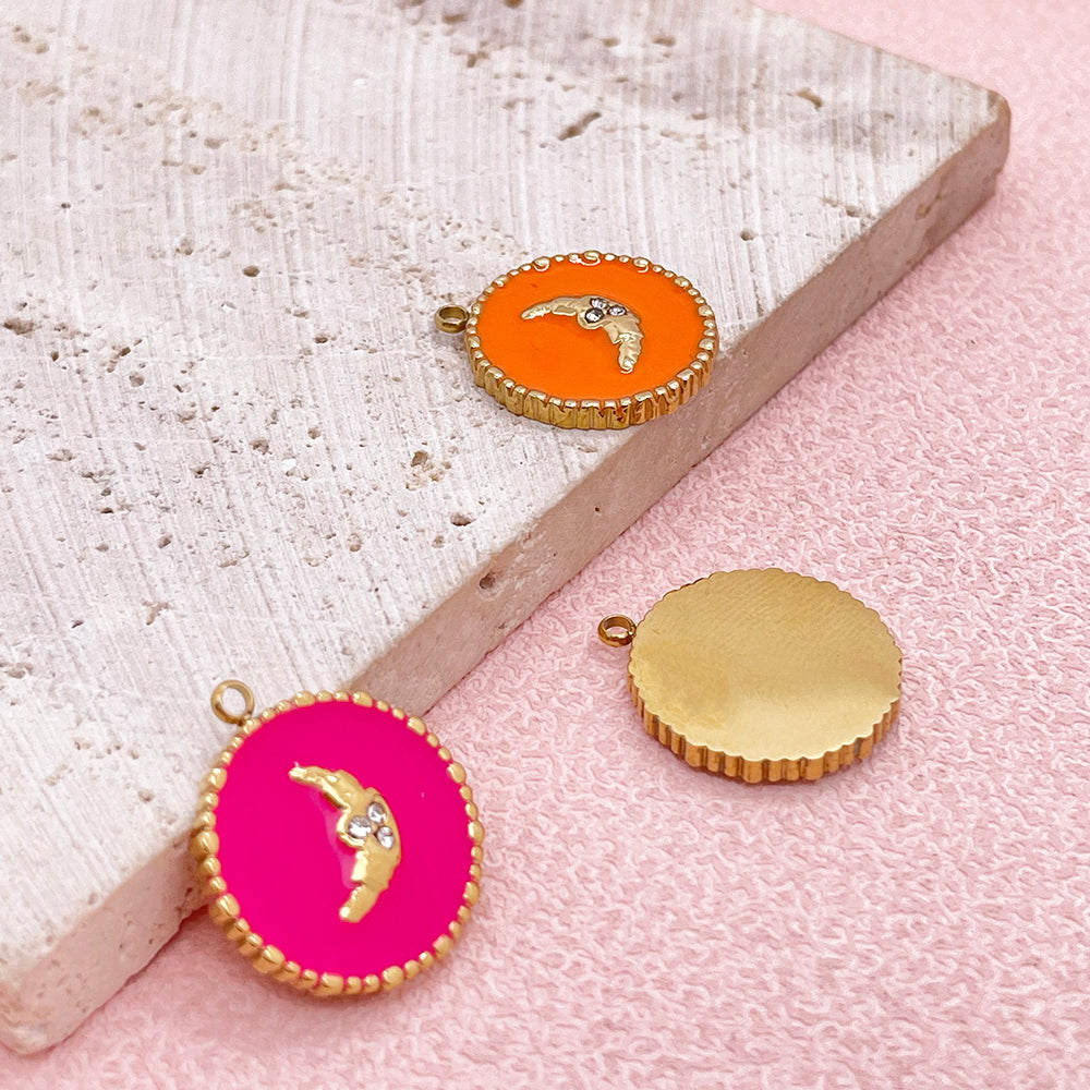 51246 Enamel Croissant Charm