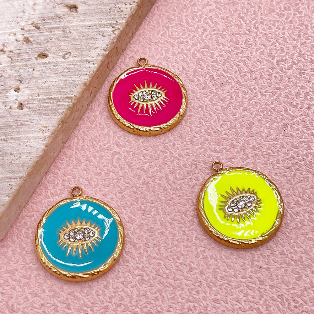 51247 Enamel evil eye charm