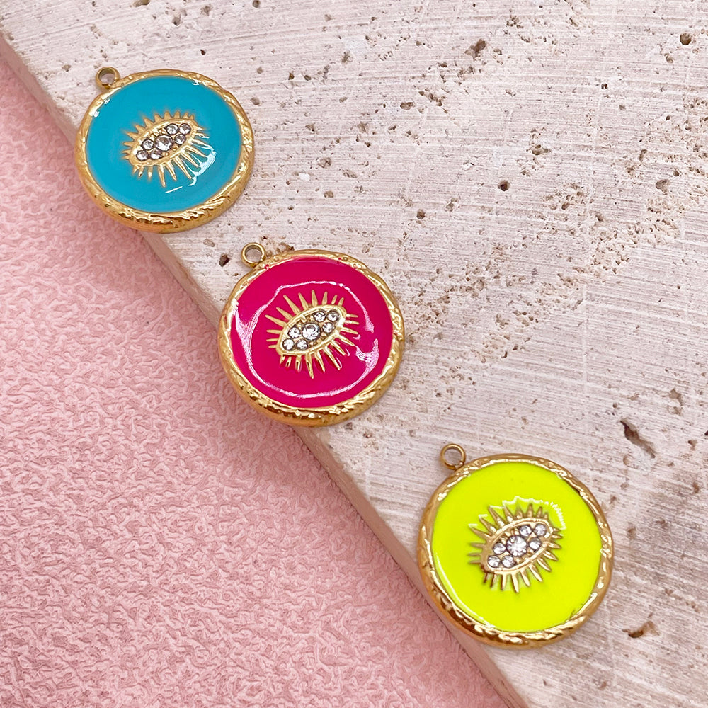 51247 Enamel evil eye charm