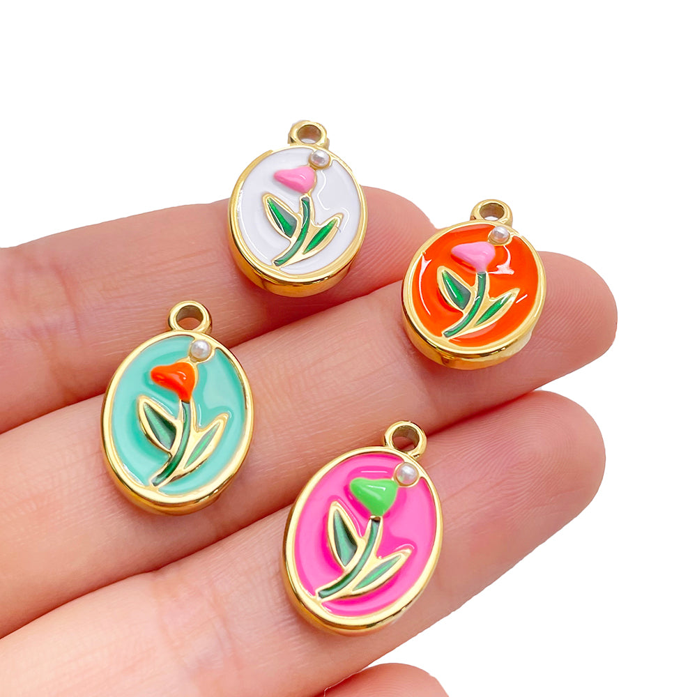 51280 Enamel flower charm