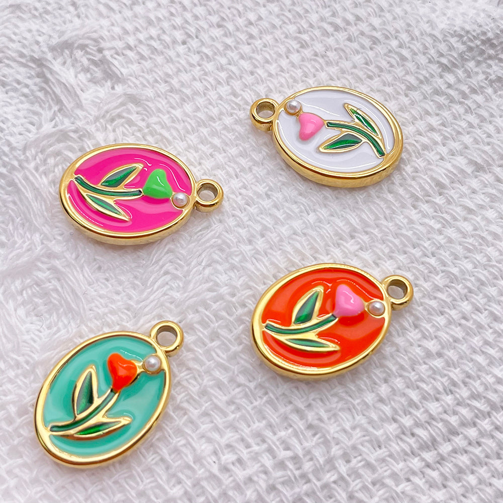 51280 Enamel flower charm