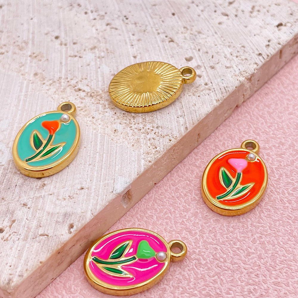 51280 Enamel flower charm