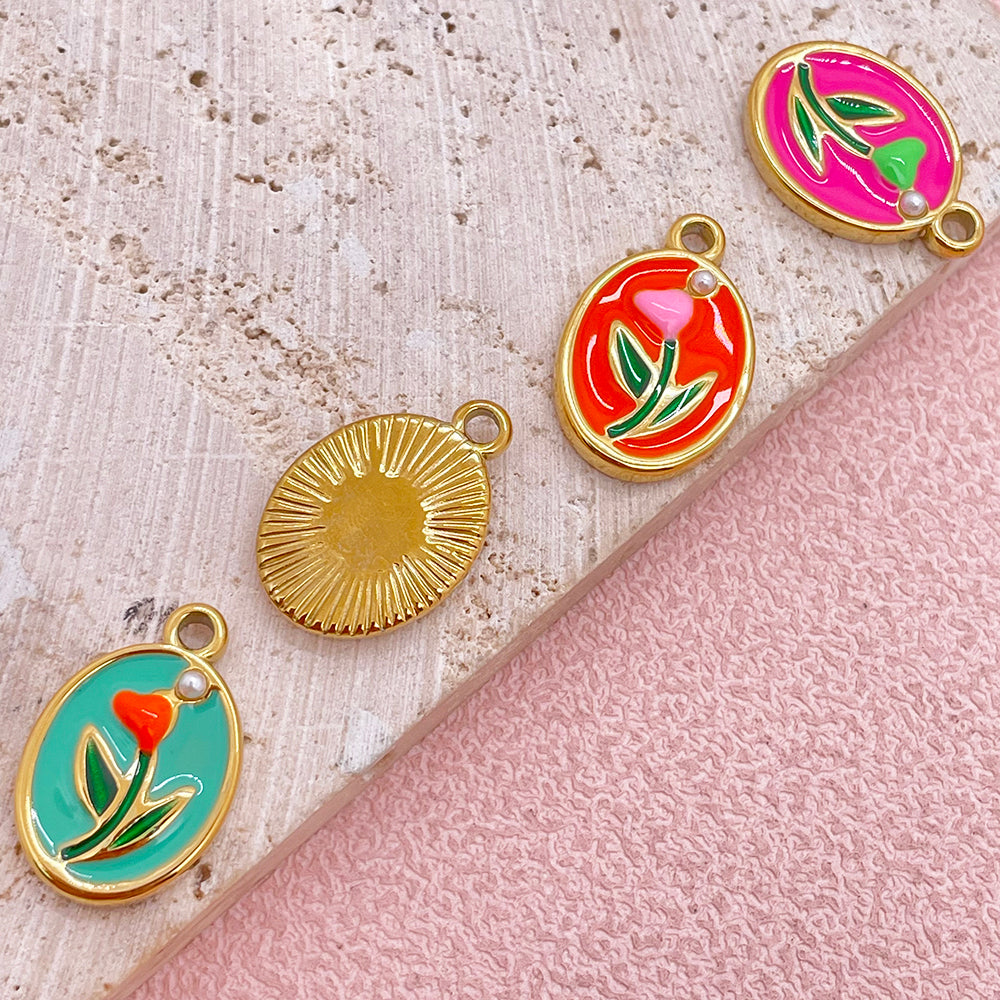 51280 Enamel flower charm