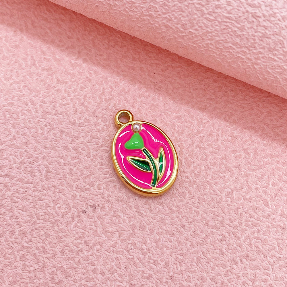 51280 Enamel flower charm