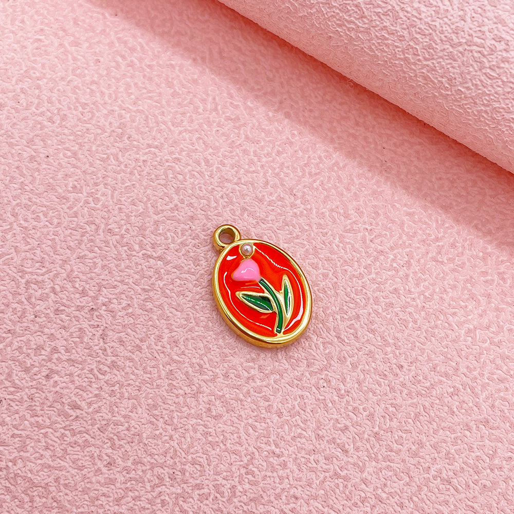 51280 Enamel flower charm