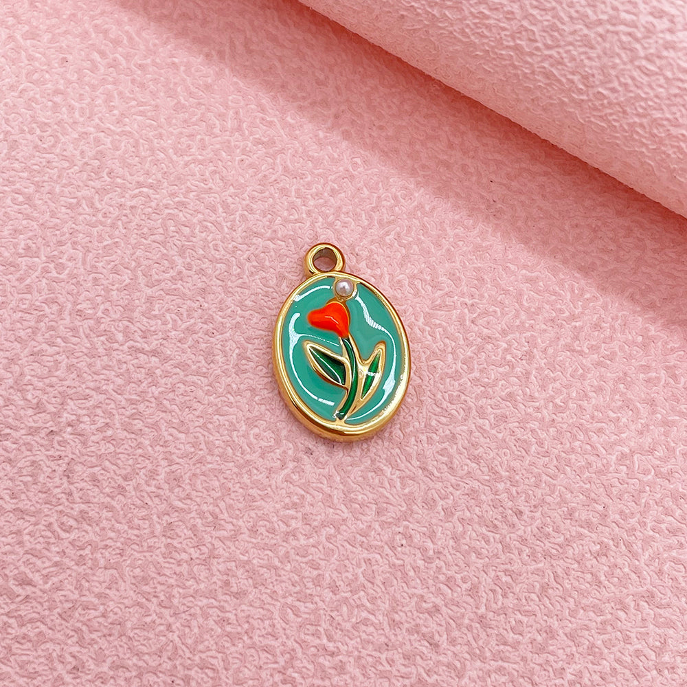 51280 Enamel flower charm