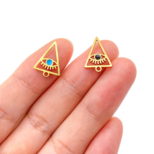 Triangle evil eye charm