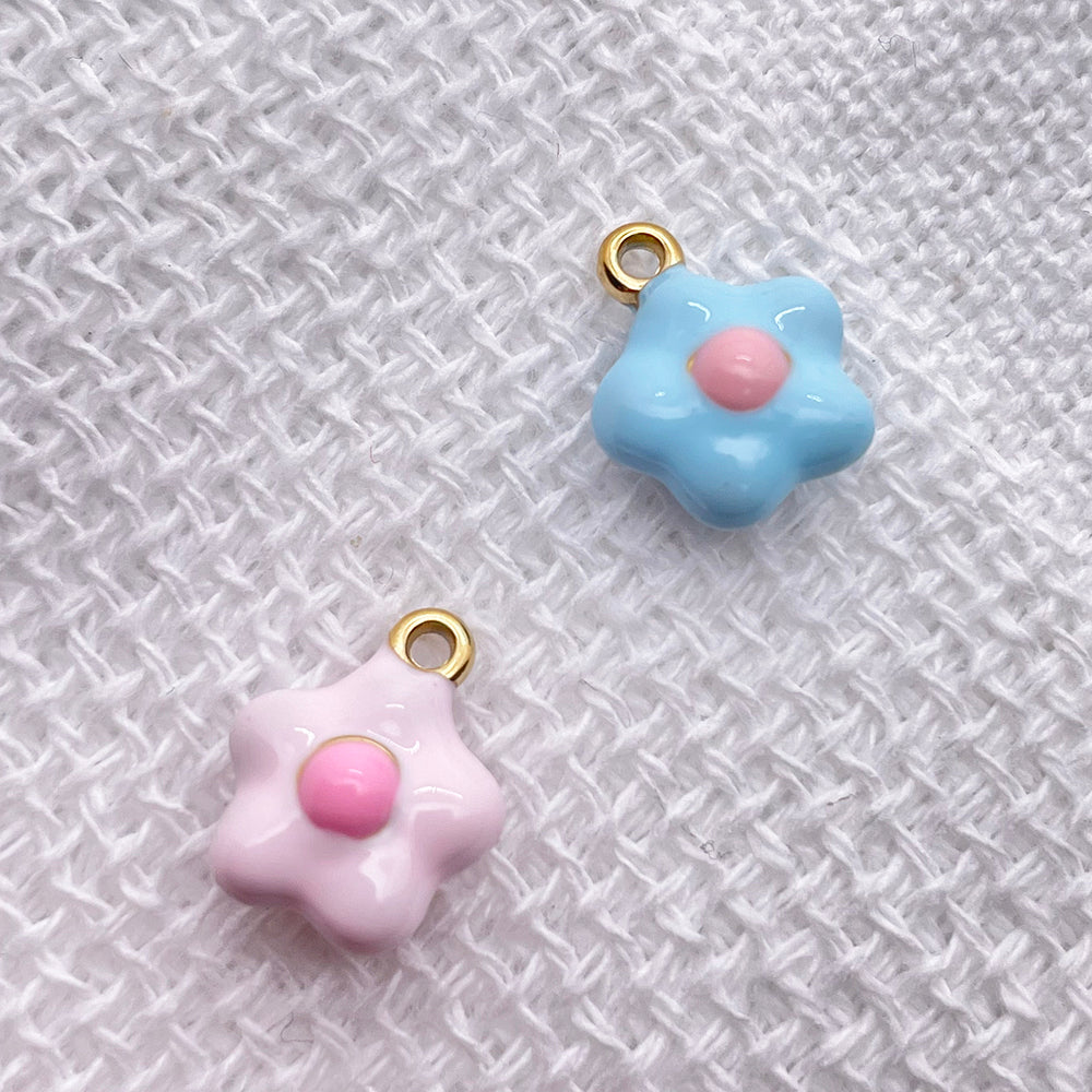 51319 Enamel flower charm