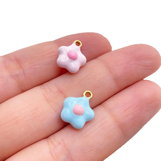 51319 Enamel flower charm