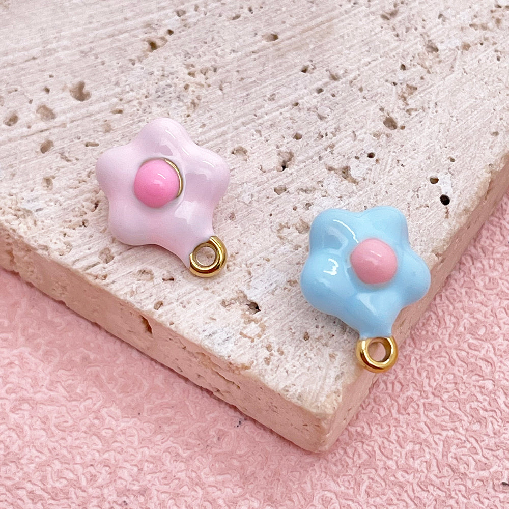 51319 Enamel flower charm