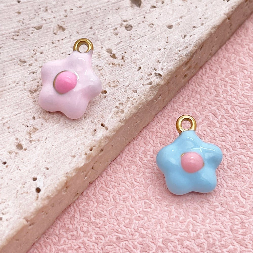 51319 Enamel flower charm