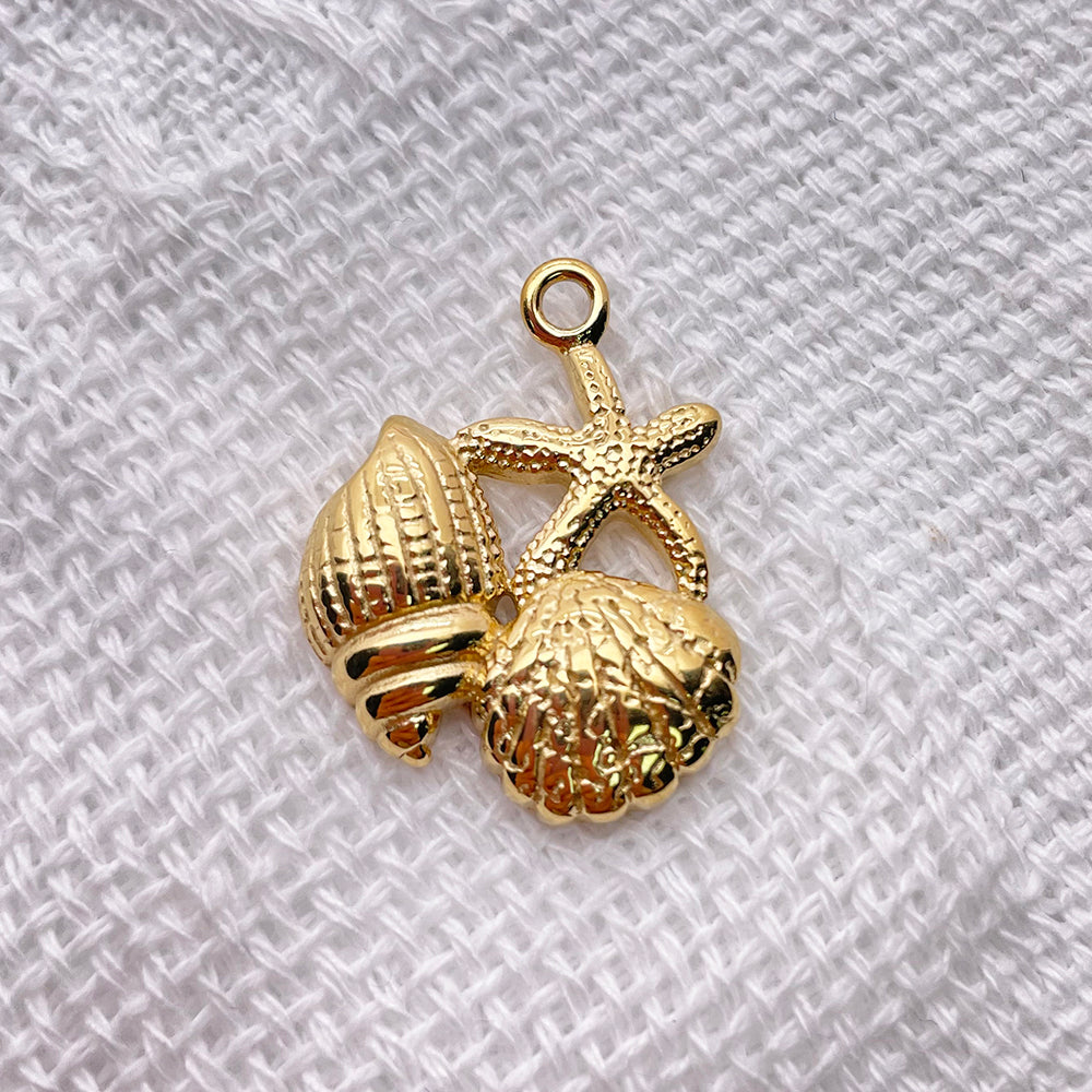 12300 Starfish&shell charm