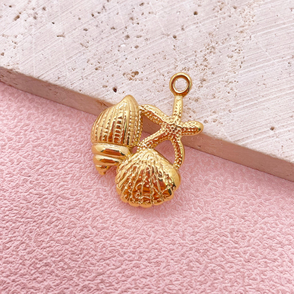 12300 Starfish&shell charm
