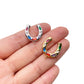 51305 Colorful Diamond Horseshoe charm