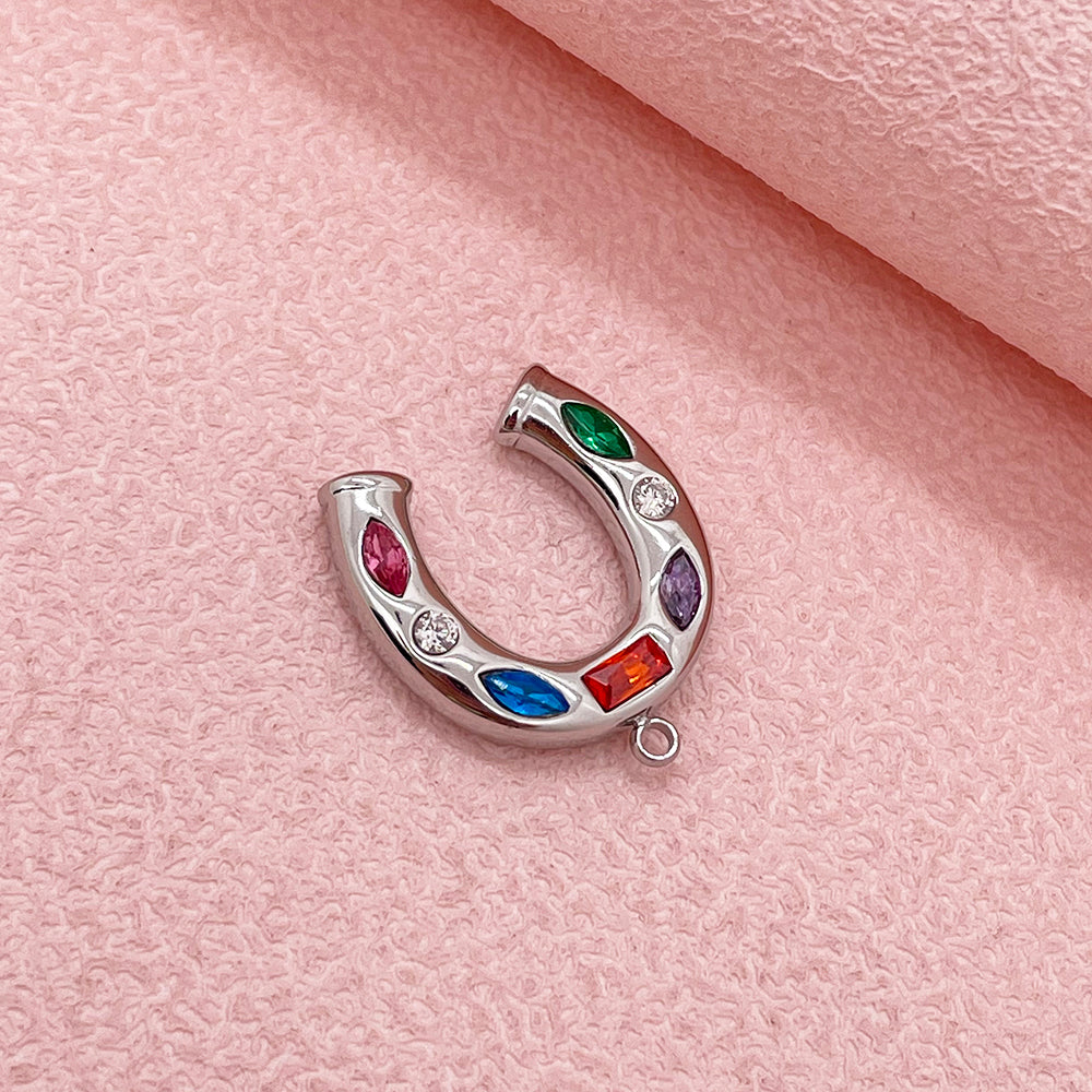 51305 Colorful Diamond Horseshoe charm