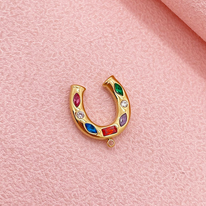 51305 Colorful Diamond Horseshoe charm