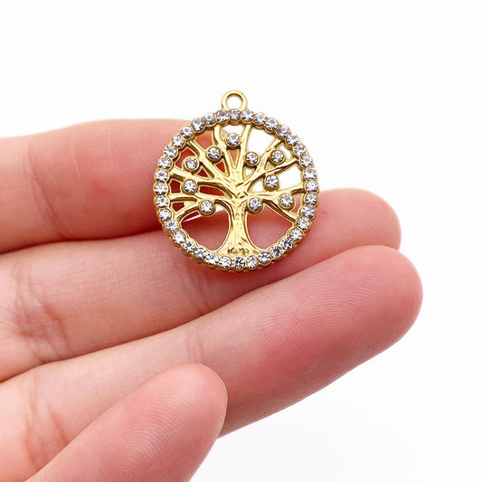 Tree diamond charm