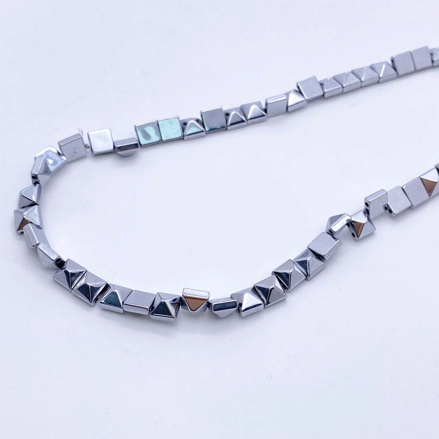 6mm Square Hematite Beads