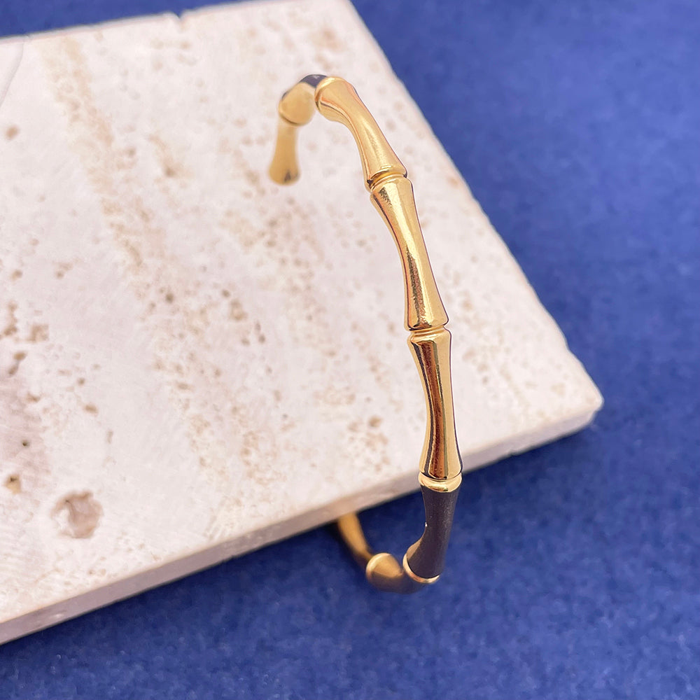 Half-open bamboo joint bracelet