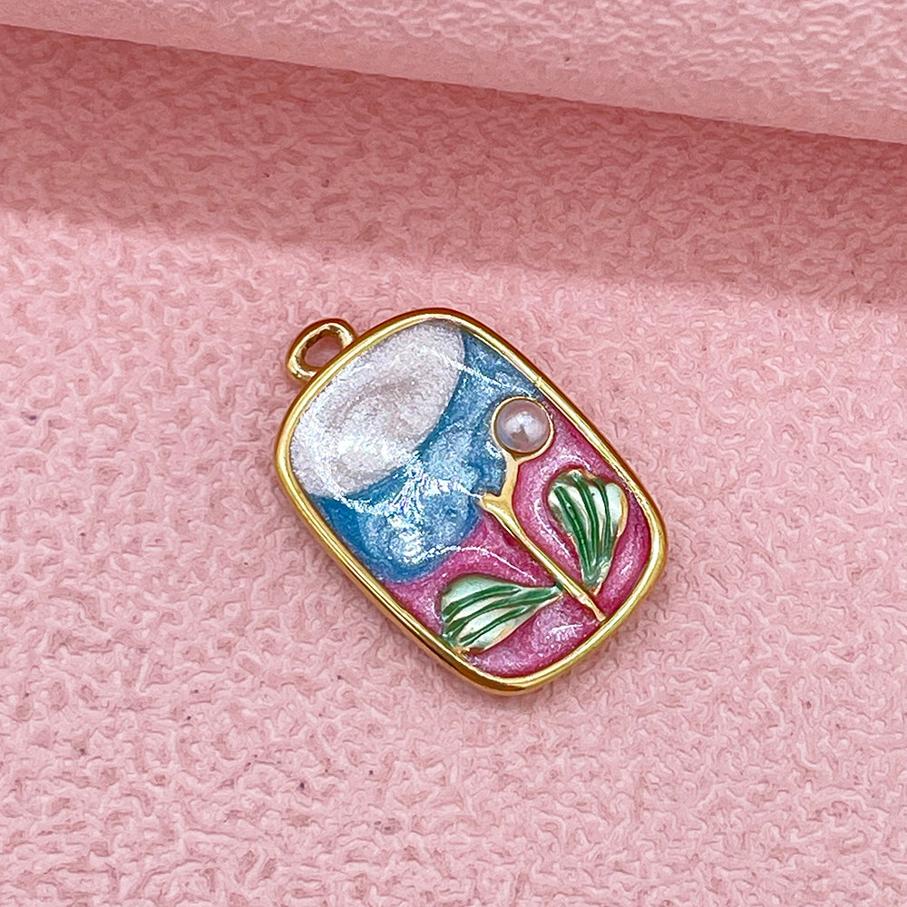 51499 Enamel colorful tree charm
