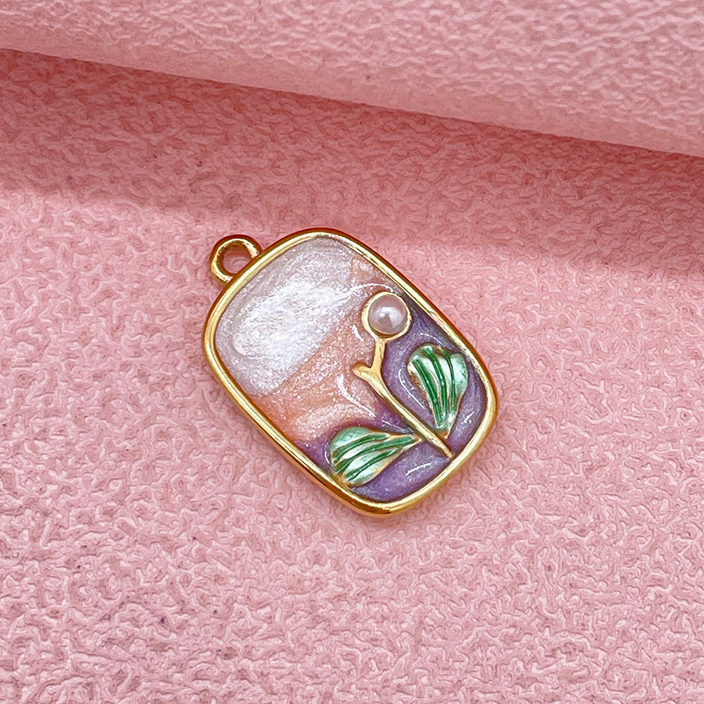 51499 Enamel colorful tree charm