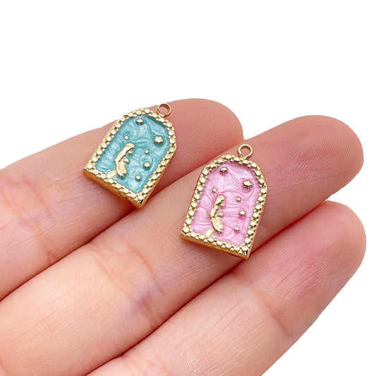 51495 Square Enamel charm