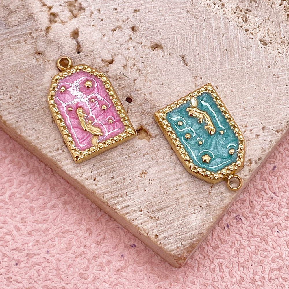 51495 Square Enamel charm