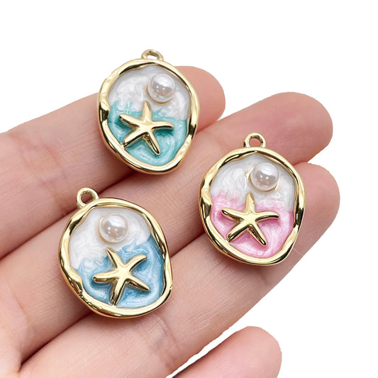 51534 Enamel starfish charm