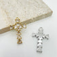 5739 Diamond Heart Cross charm