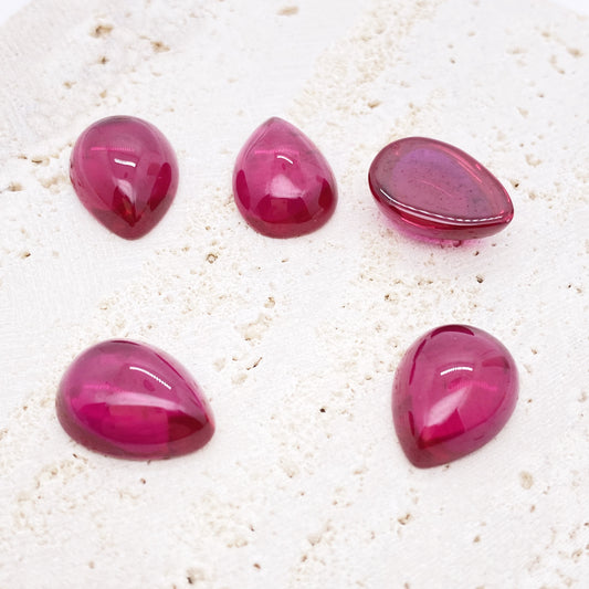 Red corundum Drop Cobochon