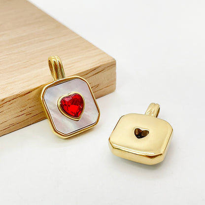 2780 Diamond heart shell charm