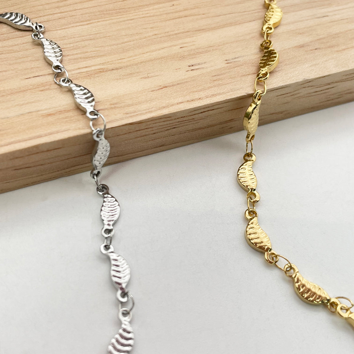 C1139 Leaf /cross chain-Vacuum Plating Waterproof Stainless steel chain