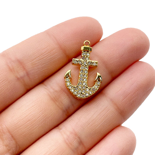 0741 Diamond Anchor Charm