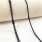 C1609 Square pearl pipe black chain