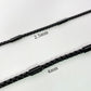 C1609 Square pearl pipe black chain