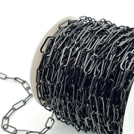 C1205 6.5mm Black Paperclip Chain