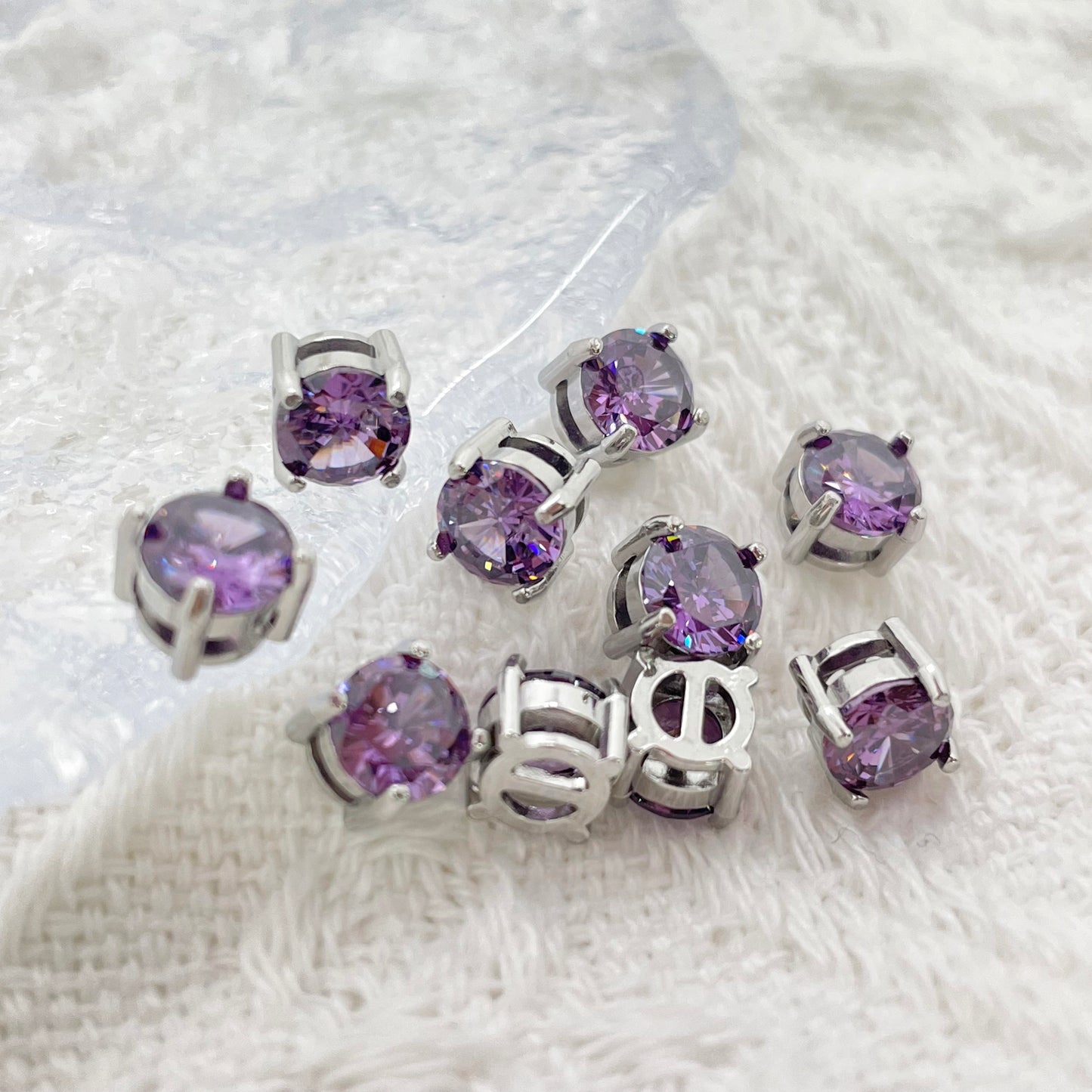 6mm Colorful Zircon Birthstone Charms