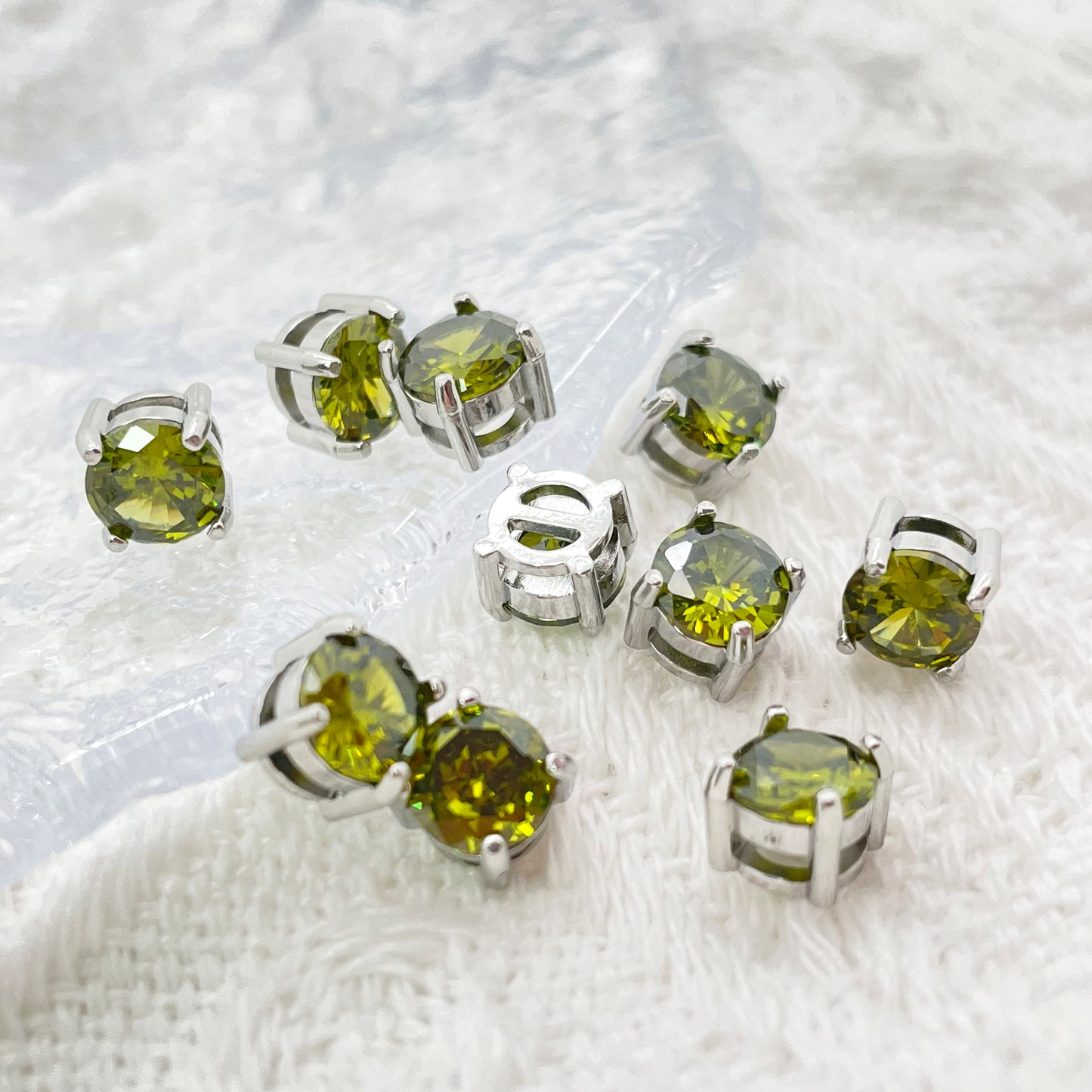 6mm Colorful Zircon Birthstone Charms