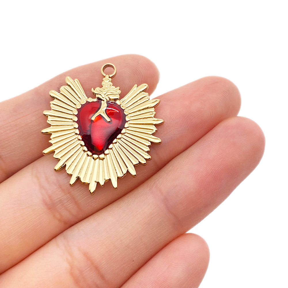 5857 Sacred heart charm