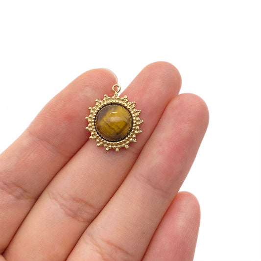 PC649 Tiger eye sun charm